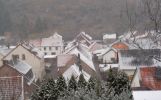 Schneebedeckte Huserzeile zwischen Barfergasse und Franziskastrae